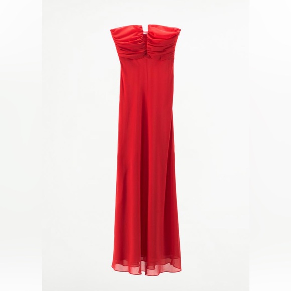 ZARA RUCHED STRAPLESS DRESS - Picture 8 of 8